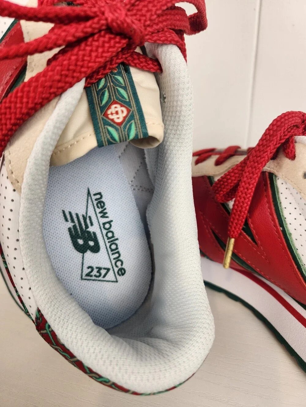 New Balance Casablanca 237 Sneaker Red Monogram White Green 2021 NEW In Box Shoe